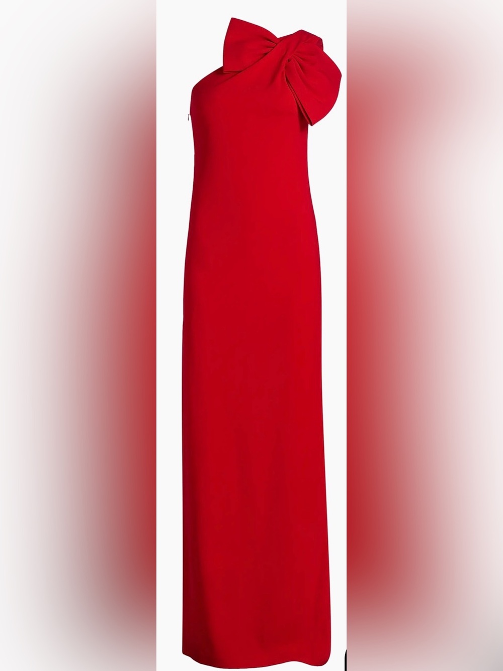 Sachin and Babi Cosette Bow Crêpe One-Shoulder Gown